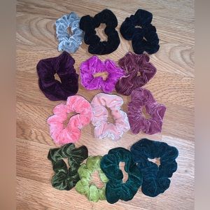 Bundle of velvet scrunchies